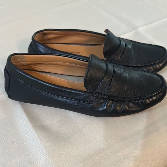 Johnston & Murphy Black Leather Loafers Moccasin-Style Slip-Ons - Picture 10 of 10